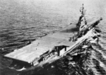 Aft view of USS Ticonderoga, circa 1954
