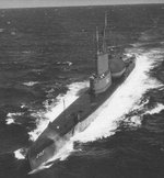 USS Tunny underway, circa 1952