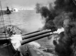 HMS Valiant firing her BL 15-inch Mk I guns, circa 1939