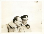 Royal Navy Fleet Air Arm Captain Henry Fancourt and US Navy Captain John Reeves aboard USS Wasp, Apr-May 1942, side 1 of photograph