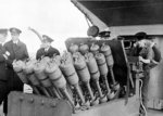 Hedgehog anti-submarine mortars aboard HMS Westcott, 28 Nov 1945