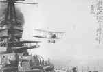 7F.1 Snipe biplane immediately after being launched by the catapult of battleship Yamashiro, off Yokosuka, Japan, 29 Mar 1922
