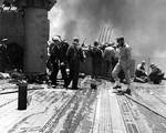 Corpsmen treating casualties aboard Yorktown, 4 Jun 1942