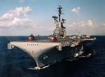 USS Yorktown off Hawaii, United States, circa early 1960s; note HSS-1 helicopters on board