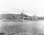 Yubari anchored in a harbor in Japan, 15 Nov 1924; lower left inscription noted 