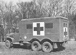 An early US Army CCKW 2 1/2-ton 6x6 long wheel-base chassis truck fitted with a Mobile Optical Repair unit for the Medical Corps, 1944-1945