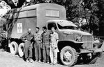 Early CCKW 2 1/2-ton 6x6 long wheel-base chassis truck fitted with a Mobile Dental unit for the 47th Armd Medical Battalion, US 1st Armored Division, probably in Italy, 1944-1945