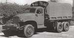 Early GMC CCKW 2 1/2-ton 6x6 closed cab long wheel base transport with winch, date unknown