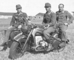 German soldiers with KS 750 motorcycle in Russia, 1943
