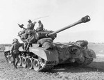 M26 Pershing heavy tank of US 9th Armored Division, near Vettweiss, Germany, Mar 1945