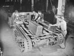 M2 Half-track vehicles under construction, Diebold Safe and Lock Company factory, Canton, Ohio, United States, Dec 1941, photo 2 of 4