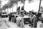 Captured American M8 armored cars, northern France, summer 1944, photo 2 of 2