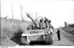 German Army Tiger I heavy tank on a road in Italy, 1944, photo 1 of 2