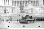 German Tiger I heavy tank before the Monument to Vittorio Emmanuele II, Rome, Italy, Feb 1944