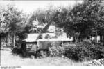 German Tiger I heavy tank in a wooded area in Poland, summer 1944