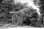 Camouflaged German Tiger I heavy tank, Villers-Bocage, France, Jun 1944