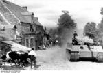 German PzKpfw VI Tiger I heavy tank in a village in France, 1943
