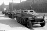 SdKfz. 251/1 ausf. A halftrack vehicles, Unter den Linden, Berlin, Germany, 1940