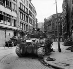 Sherman Firefly tank of British 7th Armored Division, Hamburg, Germany, 4 May 1945