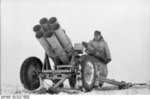 15 cm NbW 41 rocket launcher in wintry terrain, Russia, Jan-Feb 1944, photo 1 of 2
