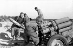 German troops loading rockets into a 15 cm NbW 41 launcher, Russia, summer 1944