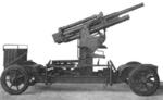 3in M1918 anti-aircraft gun on a trailer, in traveling position, as seen in US Army publication 