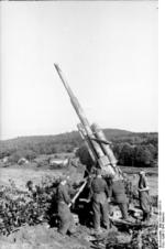 German 8.8 cm FlaK gun in the field, northern France, late Jul-early Sep 1944, photo 3 of 5