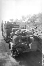 Flakvierling 38 being towed in the Soviet Union, fall 1943, photo 1 of 2
