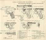 Technical drawings of the Glisenti M1910 semi-automatic pistol, circa 1910s
