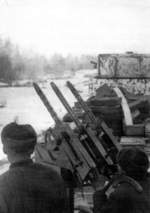 PV-1 machine gun aboard a Soviet armored train, Nov 1941