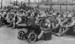 Chinese troops resting near Shanghai, China, late 1937; note Maxim M1910 machine gun