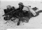 German MG34 machine gun crew in wintry terrain, Jan 1941