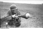 German soldier training with a Panzerfaust, southern Ukraine, spring 1944, photo 3 of 3