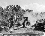 QF 3.7 inch mountain howitzer of 158th Field Artillery Regiment, UK 36th Infantry Division, south of Mawlu, Burma, 3 Nov 1944