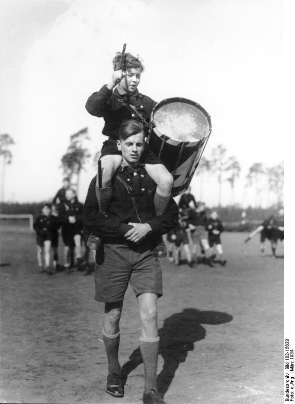 German children at a youth gathering at the stadium in Grunewald, Berlin, Germany, Mar 1934