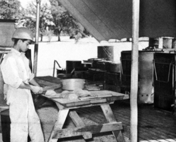 Kitchen set up by US Army 1st Filipino Infantry Regiment, date unknown