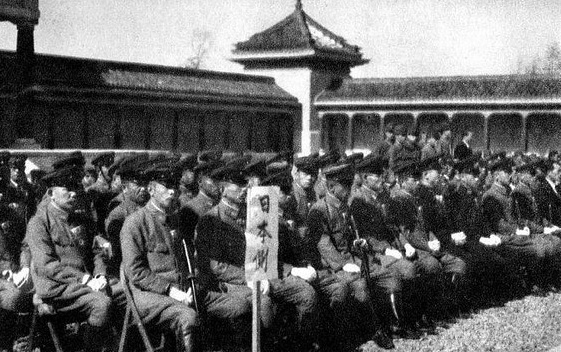 Japanese representatives at the dedication ceremony of the Manchukuo National Martyr Shrine, Xinjing (Changchun), China, 18 Sep 1940
