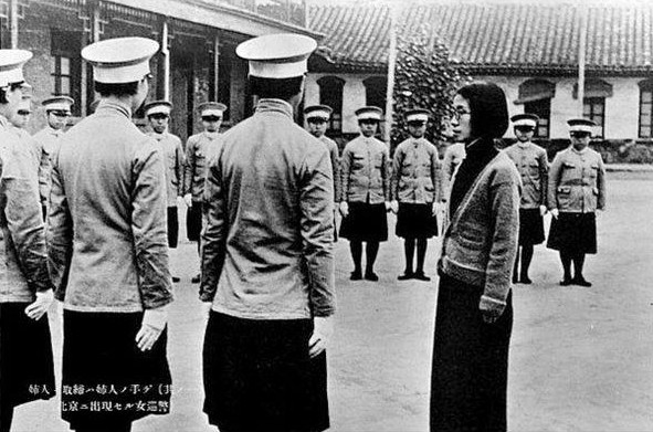 Chinese female police force being trained by the Japanese occupation administration, Beiping, China, 1937-1945