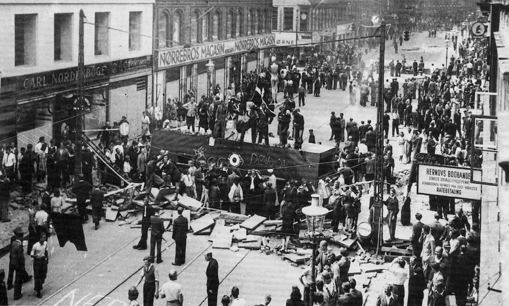 An anti-German occupation protest turned violent in Nørrebro, Denmark, 1944