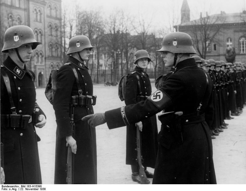 Men of Leibstandarte 'Adolf Hitler' at the Lichterfelde barracks in Berlin, Germany, 22 Nov 1938