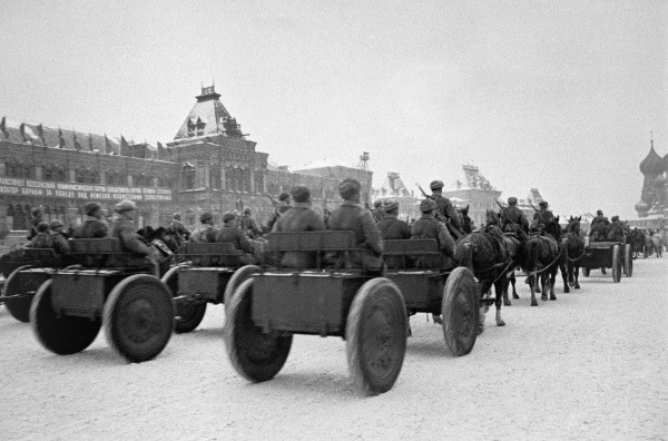 Soviet military parade at the Red Square in Moscow, Russia, 7 Nov 1941