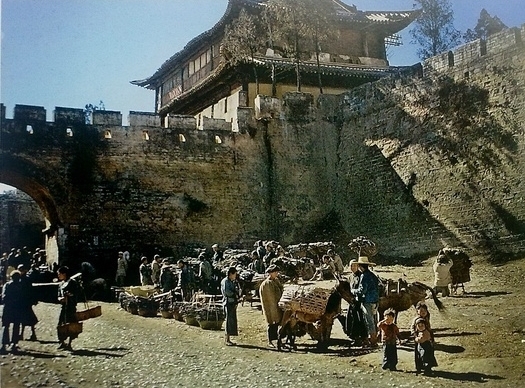 City wall of Kunming, Yunnan Province, China, circa 1944