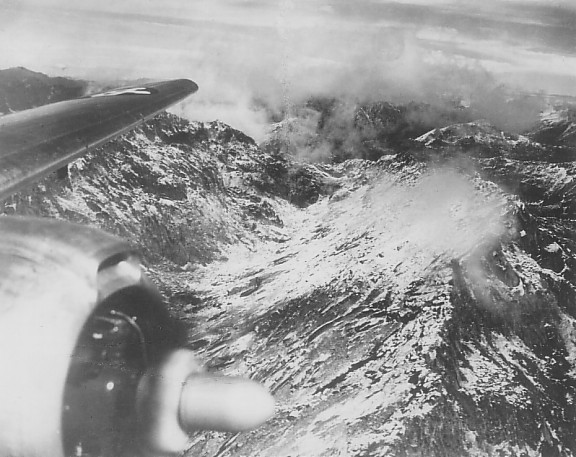 American aircraft flying over the Himalaya Mountains, 1940s