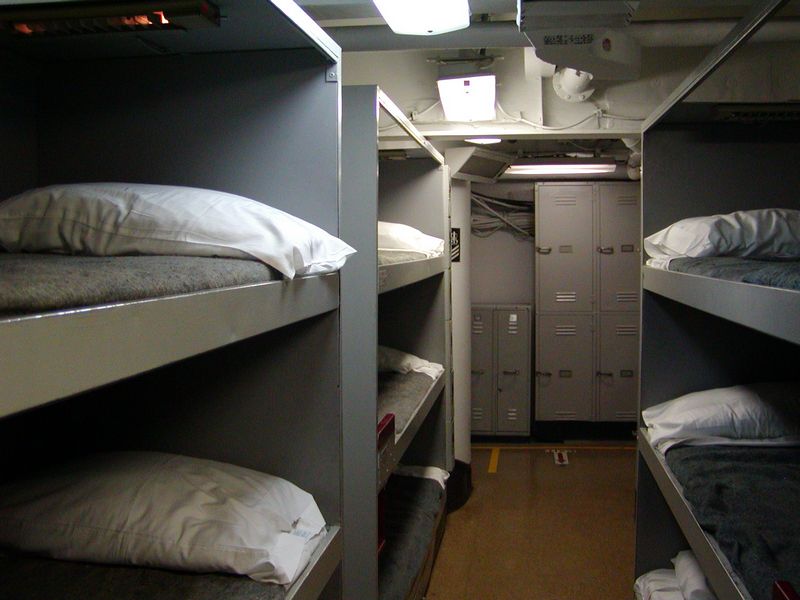 Battleship New Jersey's bunks, 14 Jun 2004, photo 2 of 2