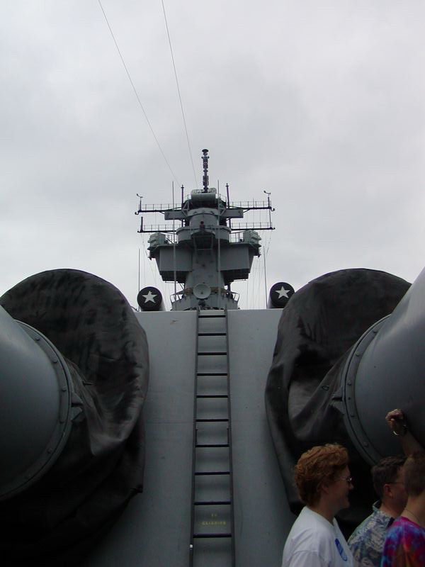 Battleship New Jersey's turret and superstructure beyond, 14 Jun 2004