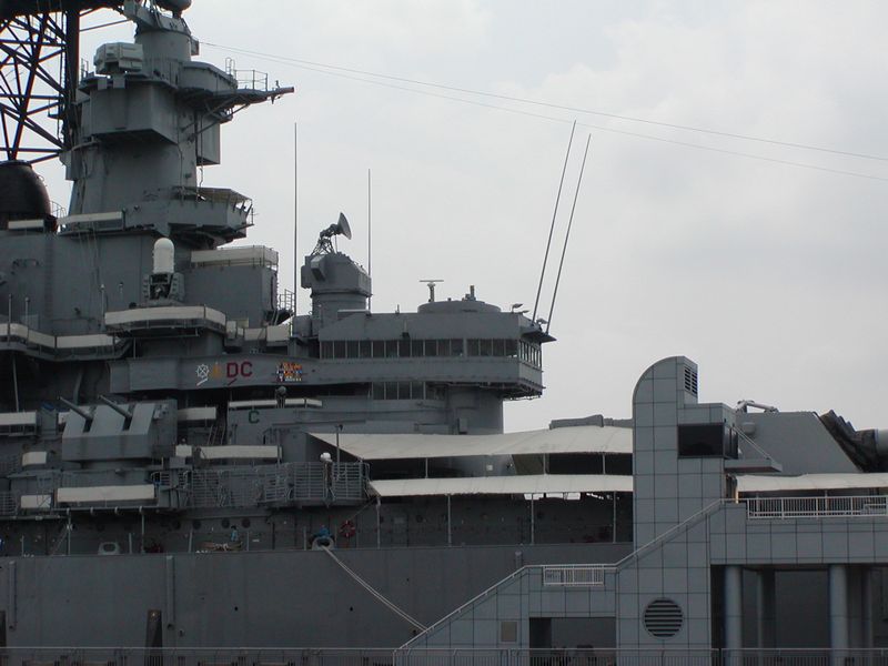 Battleship New Jersey's bridge as seen externally, 14 Jun 2004