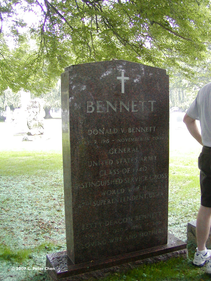 Grave of Donald Bennett, West Point Cemetery, West Point, New York, United States, 22 Sep 2007