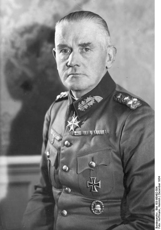 Portrait of Colonel General Werner von Blomberg, Dec 1934