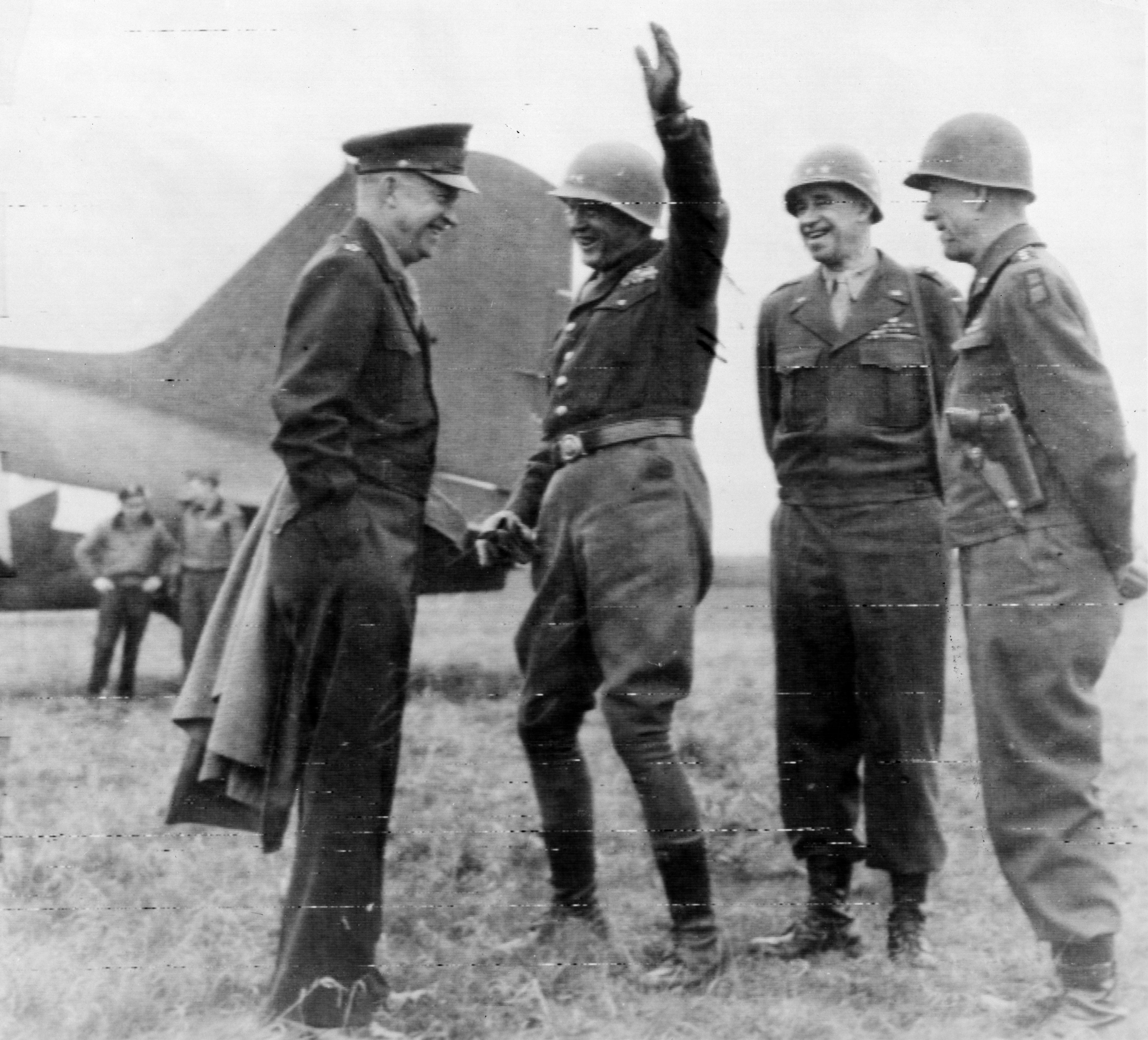 Dwight Eisenhower, George Patton, Omar Bradley, and Courtney Hodges, 25 Mar 1945