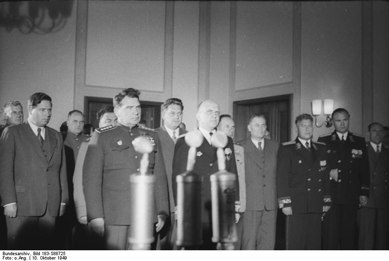General Vasily Chuikov and Ambassador Vladmir Semyonov at the founding of East Germany, Berlin, 7 Oct 1949, photo 2 of 5